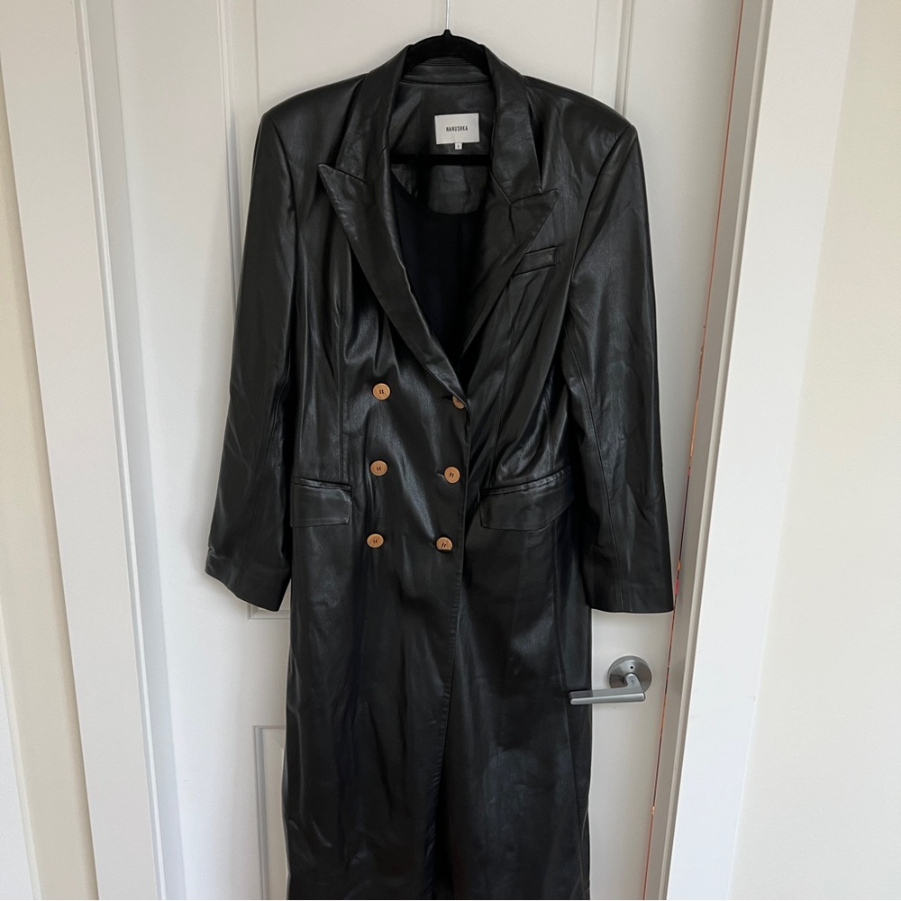 NANUSHKA - MANILA VEGAN LEATHER BLAZER DRESS